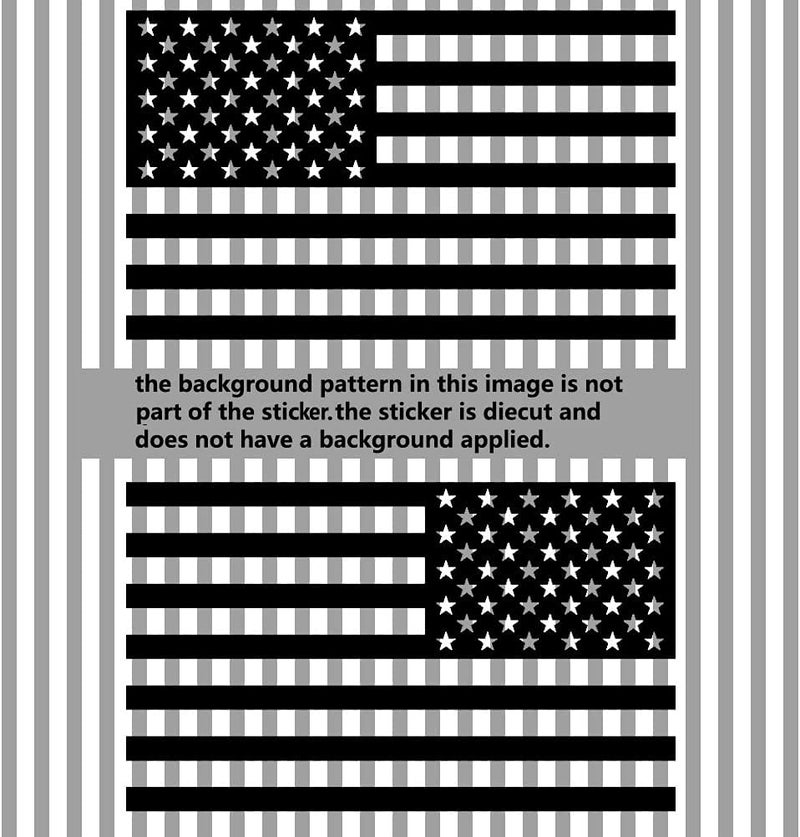 Creatrill Die Cut Subdued Matte Black American Flag Sticker 3" X 5" Tactical Military Flag USA Decal Great for Car, Hard Hat. Car Vinyl Window Bumper Decal Sticker (1 Pair) - Image 2